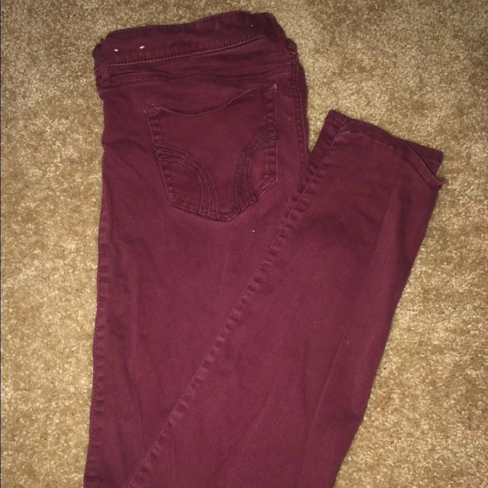 Maroon super skinny jeans